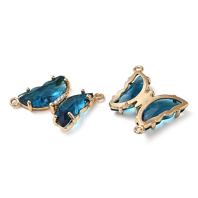 Brass Pave Faceted Glass Connector Charms FIND-Z020-04N-1
