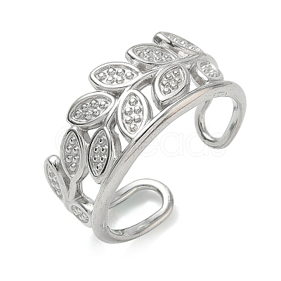 304 Stainless Steel Cuff Open Rings for Women RJEW-L341-02C-P-1