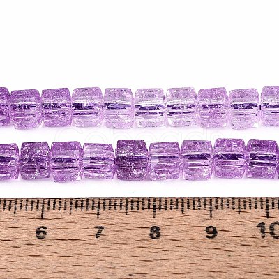 Crackle Transparent Glass Beads Strands GLAA-N062-6mm-06-1