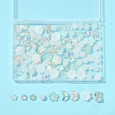 122Pcs 8 Styles Electroplate Transparent Glass Beads Sets EGLA-FS0001-51-1