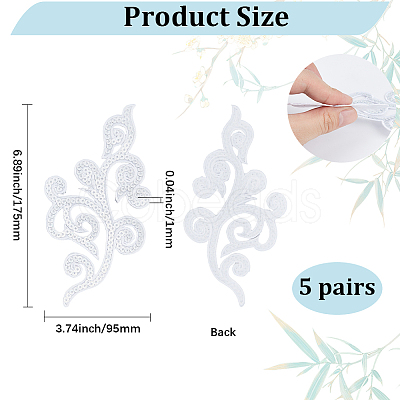 5Pairs Embroidery Thread Clothing Patches PATC-GF0001-97A-1