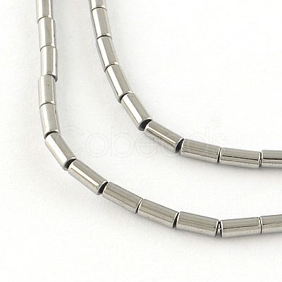 Column Electroplated Non-magnetic Synthetic Hematite Beads Strands G-R259-69F-1