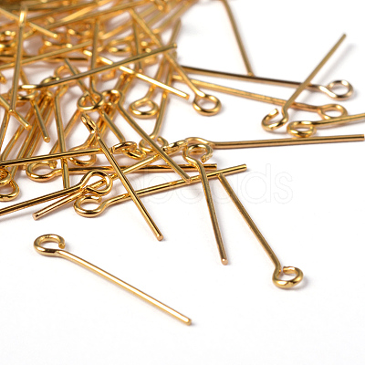 Golden Plated Brass Eye Pin Jewery Making Findings X-EPC2.0cm-G-1