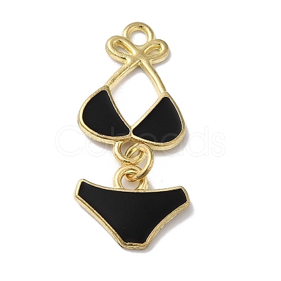 Golden Tone Alloy Enamel Pendants ENAM-O052-01G-04-1