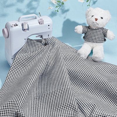 Tartan Polyester Fabric DIY-WH0816-561C-1