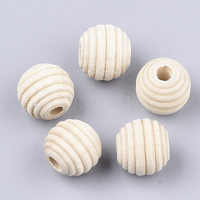 Natural Wood Beads WOOD-S053-48-1
