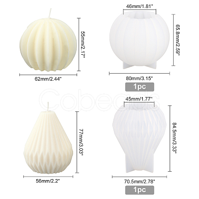 2Pcs 2 Style DIY Candle Silicone Molds DIY-FH0004-10-1