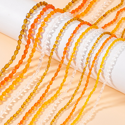 24 Strands 12 Styles Transparent Faceted Glass Beads GLAA-WR0001-04-1