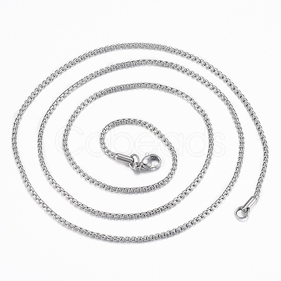 Non-Tarnish 304 Stainless Steel Box Chain Necklaces NJEW-L450-05P-1