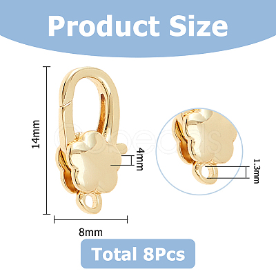 8Pcs Brass Lobster Claw Clasps KK-HS0001-54G-1