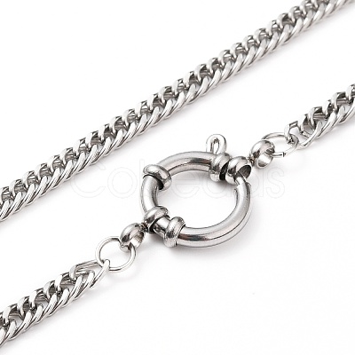 Non-Tarnish 304 Stainless Steel Diamond Cut Chunky Curb Chains NJEW-JN03213-02-1