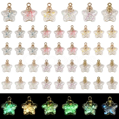 20Pcs Luminous Glass Pendants FIND-YW0009-11A-1