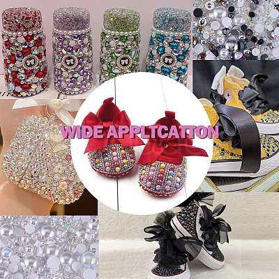 60g Resin patch multi size mixed pearl patch DIY jewelry accessories(2 bags) JX586E-1