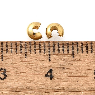 304 Stainless Steel Crimp Beads Covers STAS-P239-34G-03-1