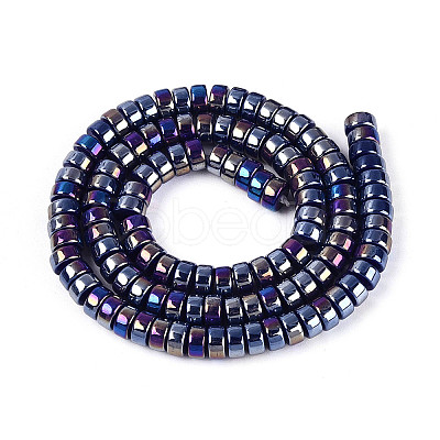 AB Color Plated Opaque Glass Beads Strands LS-GLAA-T026-3x6mm-P09-1
