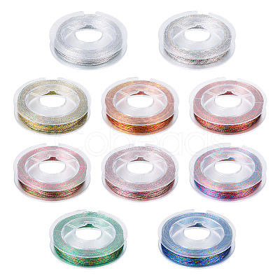 10 Rolls 10 Colors 3-Ply Round Metallic Cord Sets MCOR-TAC001-02-1