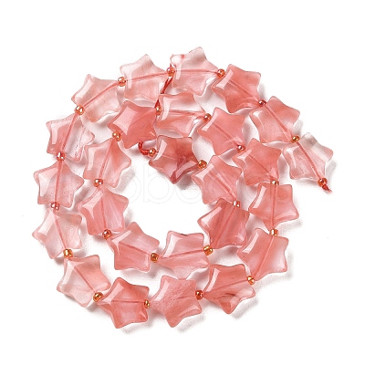 Cherry Quartz Glass Beads Strands G-NH0005-021-1