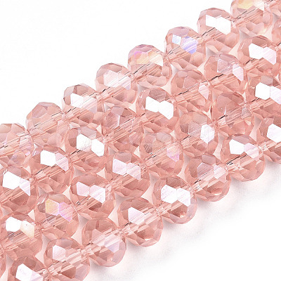 Electroplate Glass Beads Strands EGLA-A034-T8mm-B31-1