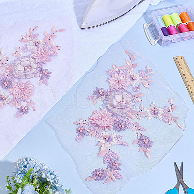2Pcs Lace Embroidery Sewing Fiber DIY-ME0001-42C-1