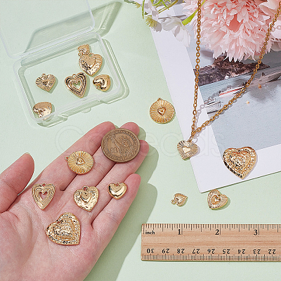 16Pcs 8 Styles Brass Pendants FIND-WR0012-65-1