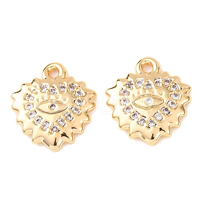 Brass Micro Pave Cubic Zirconia Pendants KK-A284-03G-1