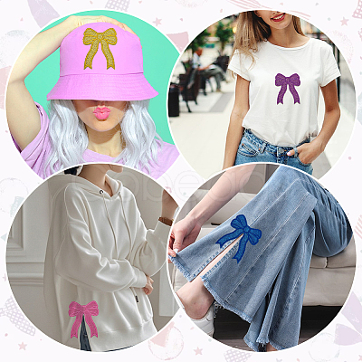 8Pcs Polyester Iron on/Sew On Patches DIY-PH0030-95-1
