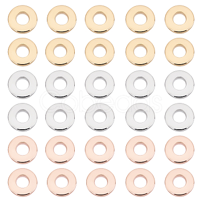 60Pcs 3 Colors 201 Stainless Steel Linking Rings STAS-UN0036-94-1