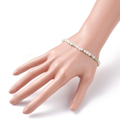 Natural Lemon Jade Faceted Nugget Beads Stretch Bracelet BJEW-JB07217-02-1