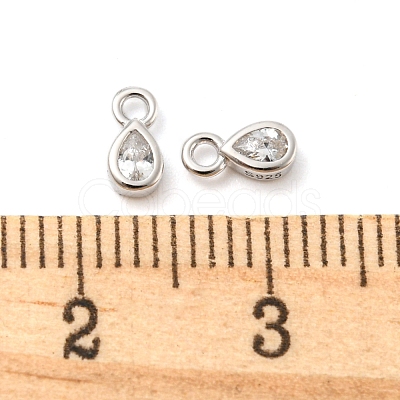 Real Platinum Plated Rhodium Plated 925 Sterling Silver Charms STER-K176-03D-P-1