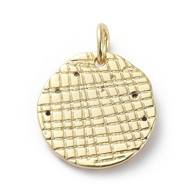 Brass Micro Pave Cubic Zirconia Pendants ZIRC-G157-03B-01G-1