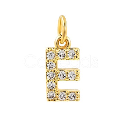 Brass Cubic Zirconia Pendants with Jump Rings FIND-PW0024-09E-1