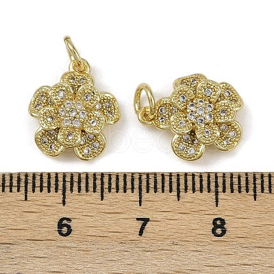Brass Micro Pave Cubic Zirconia Pendants KK-I358-063G-F-1