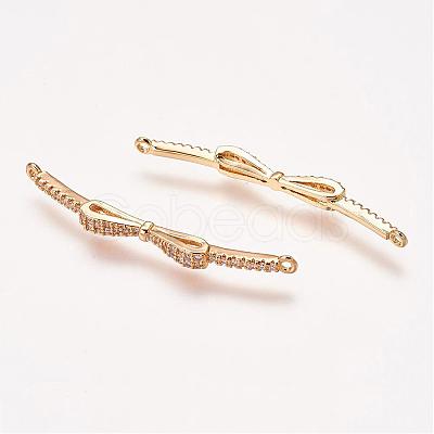 Brass Micro Pave Cubic Zirconia Links ZIRC-E113-11G-1