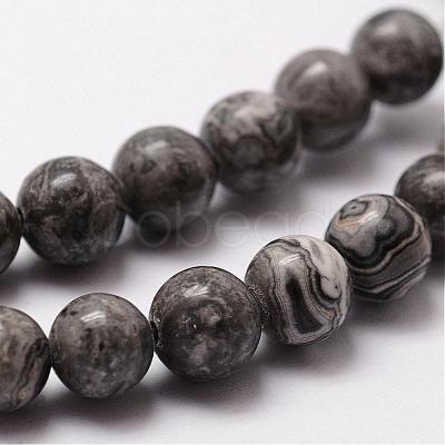 Natural Map Stone/Picasso Stone/Picasso Jasper Bead Strands G-D840-60-4mm-1
