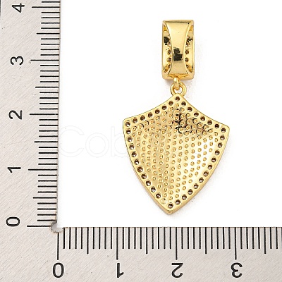 Rack Plating Brass Micro Pave Clear Cubic Zirconia North Star European Dangle Charms KK-U035-17G-01-1