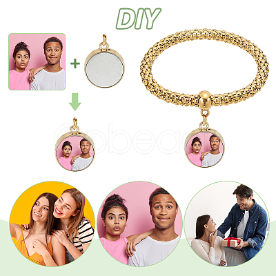 6 Sets 3 Colors Sublimation Blank Alloy & Aluminum Tree of Life Charm Bracelets Set BJEW-NB0001-11-1