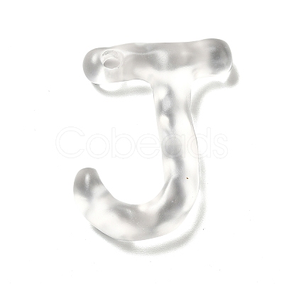 Transparent Resin Alphabet Pendants LS-RESI-C028-02J-1