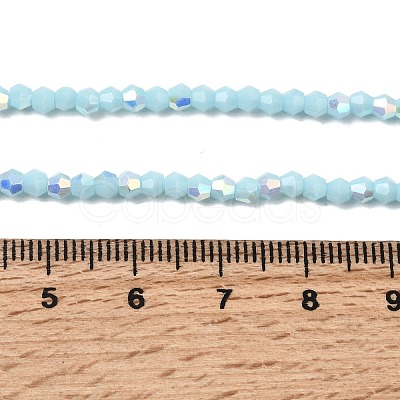 AB Color Plated Opaque Glass Beads Strands GLAA-G127-02F-1
