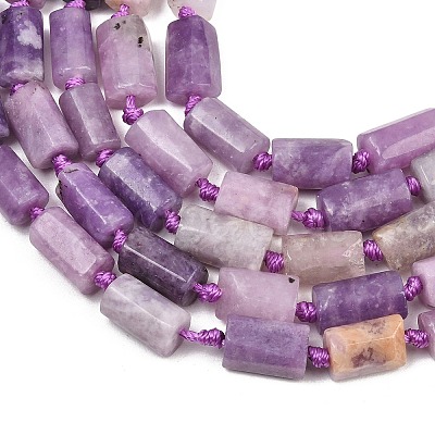 Natural Lepidolite/Purple Mica Stone Beads Strands G-A314-A03-01-1