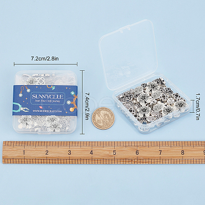 80Pcs 8 Styles Alloy Beads & Charms TIBEB-SC0001-08AS-1