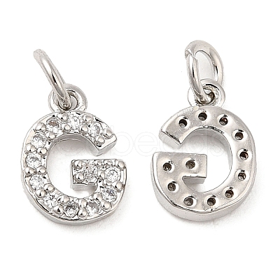 Brass Micro Pave Grade AAA Cubic Zirconia Charms ZIRC-P067-11P-G-NR-1