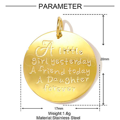 304 Stainless Steel Pendants STAS-OY001-43G-1