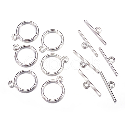 Tibetan Style Toggle Clasps X-TIBE-A12208-S-NR-1