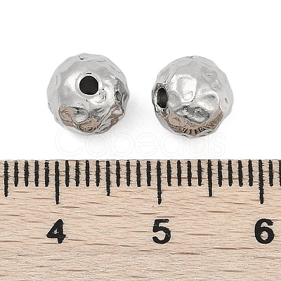 Anti-Tarnish Textured 316 Surgical Stainless Steel Beads STAS-M106-01E-P-1