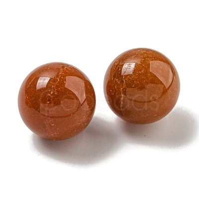Natural Red Aventurine Round Ball Figurines Statues for Home Office Desktop Decoration G-P532-02A-07-1