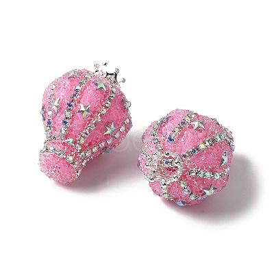 Crown Hot Air Balloon Acrylic Rhinestone Beads OACR-S048-03B-1