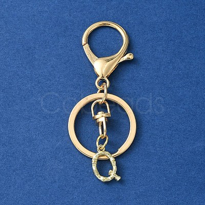 Alloy Initial Letter Charm Keychains KEYC-YW00006-17-1