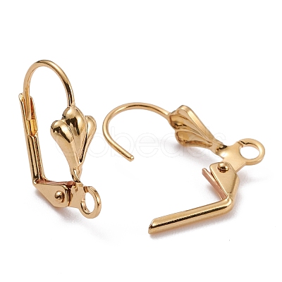 Brass Leverback Earring Findings KK-F824-006G-1