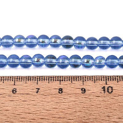 Transparent Electroplate Glass Beads Strands EGLA-Q132-6MM-01A-16-1