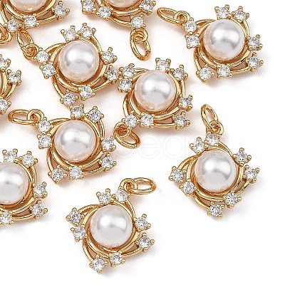 SHEGRACE Brass Pave Clear Cubic Zirconia Charms XGRQ4D928-663G-1